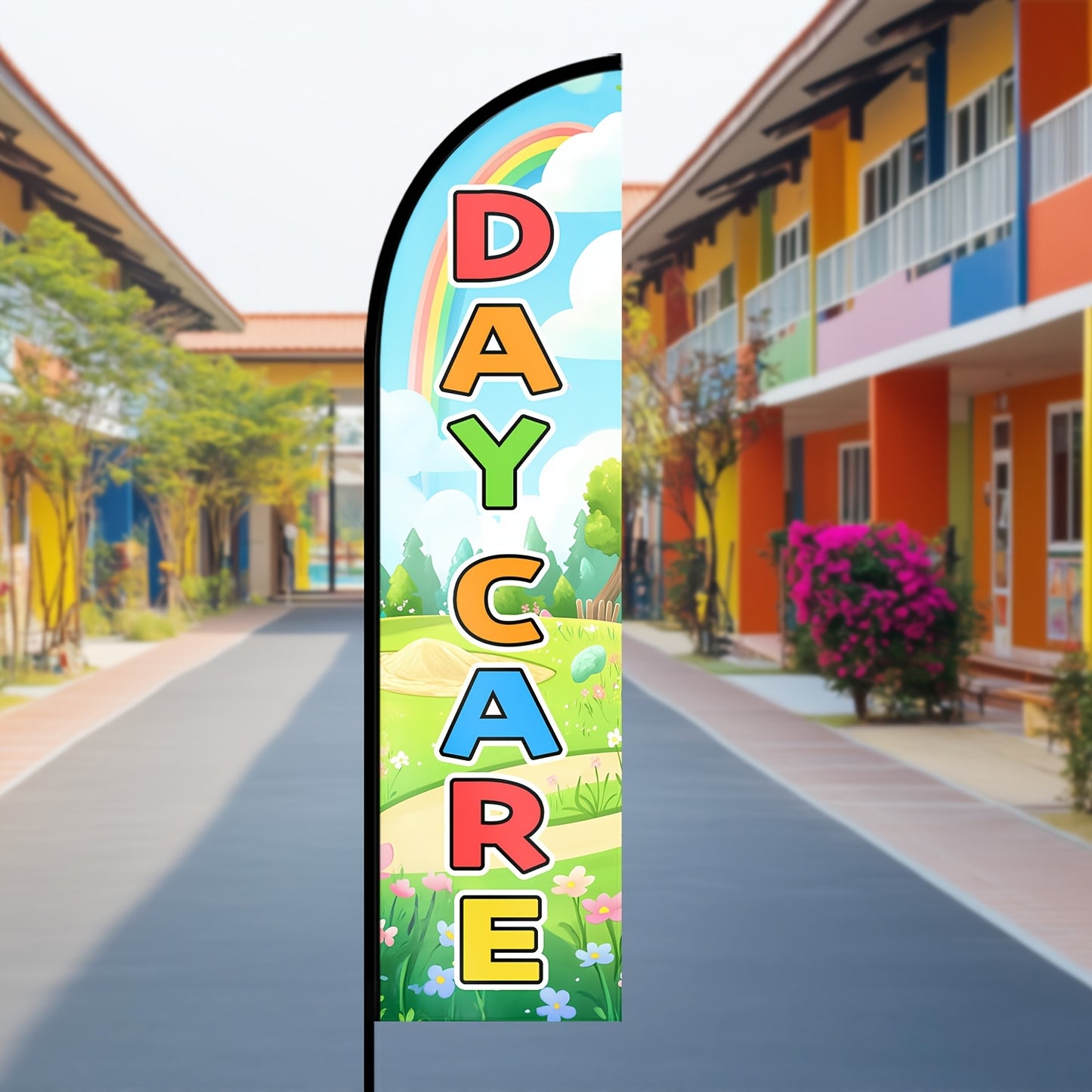 WOANIXY Daycare Enrolling Banner, 1.6x6.6ft