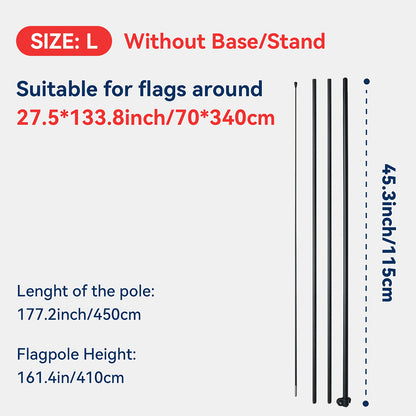 A Set of Feather Flag Poles Made from High-Quality Aluminum, Suitable for Beach Flags And Blade Flags, Available in Multiple Sizes. Flags, Bases, And Ground Stakes Are Not Included. Easy to Install And Very Durable
