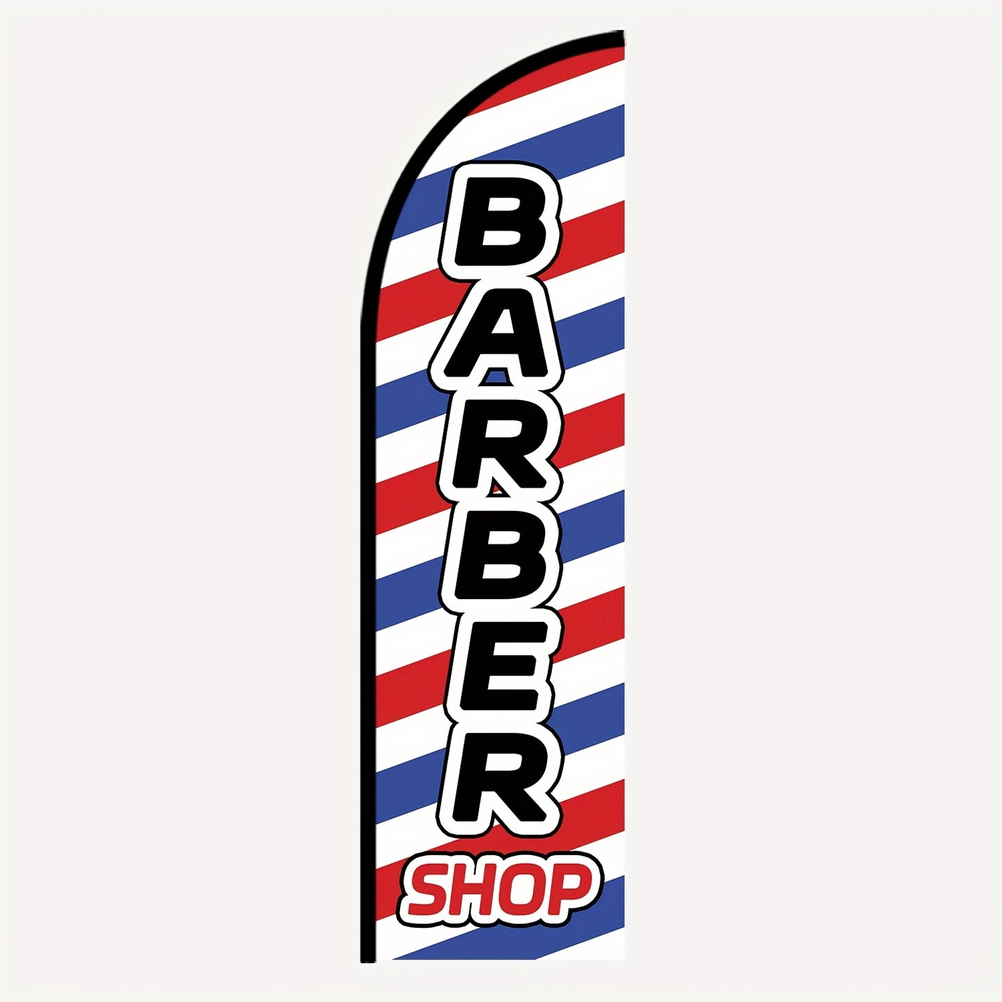 1pc Barber Shop Feather Flag with Flagpole, Outdoor Flag, Barbershop Advertising Banner, Optional Flagpole Kit Or Flag Solely, Flag Size 50X185Cm/72.8X19.7 Inches, Polyester Fabric, High-Definition Print