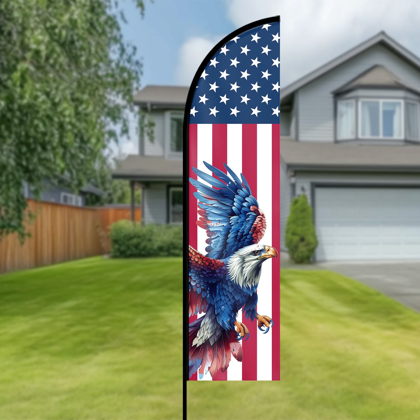 US Eagle Feather Flag
