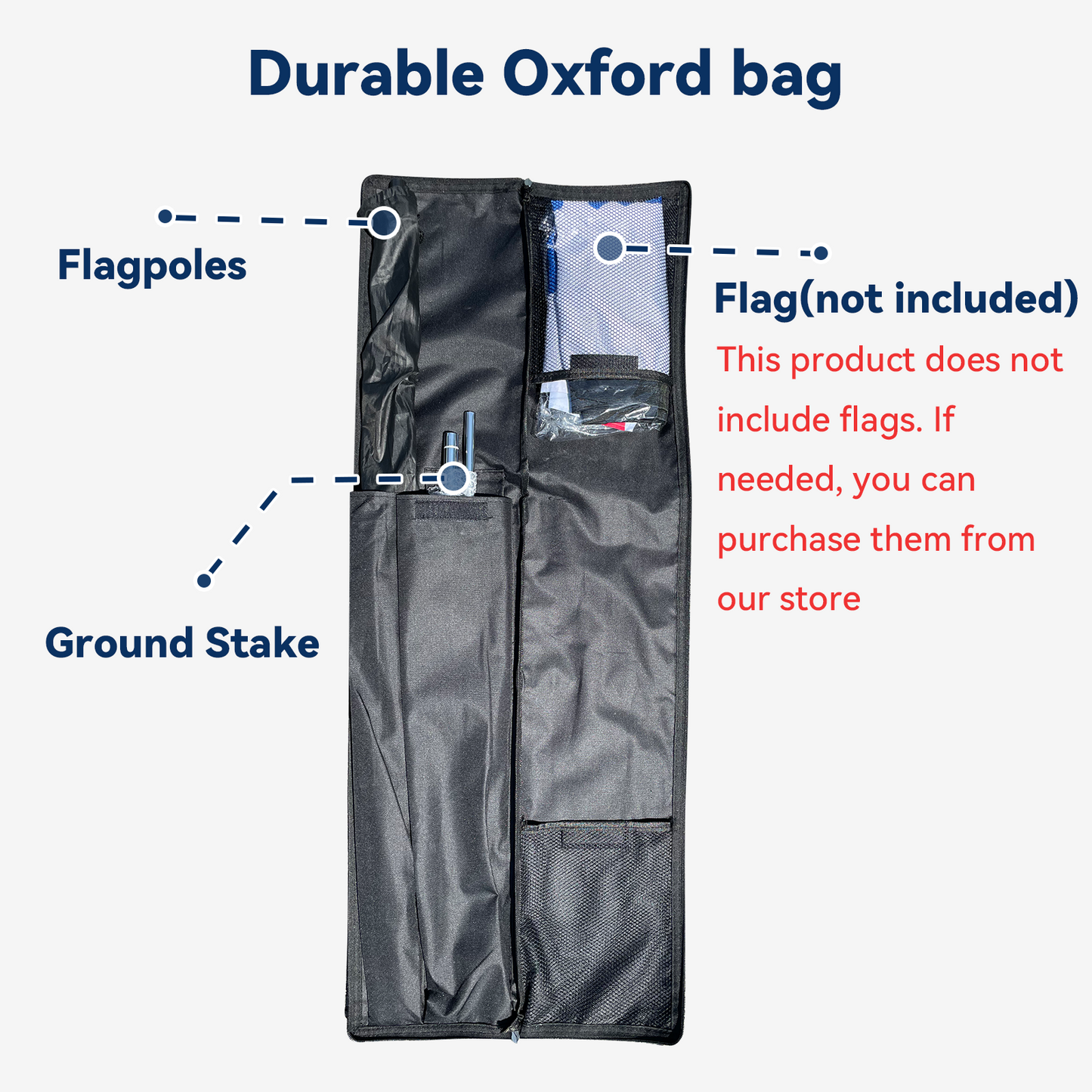 Flagpole with Ground Stake and Qxford bag