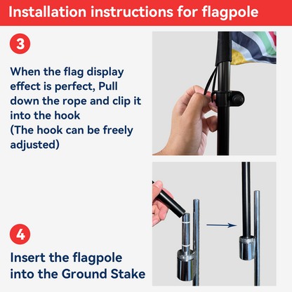 Flagpole with Ground Stake and Qxford bag