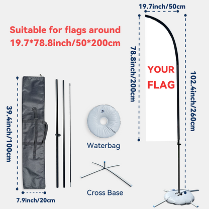 Flagpole with X Base and Qxford bag