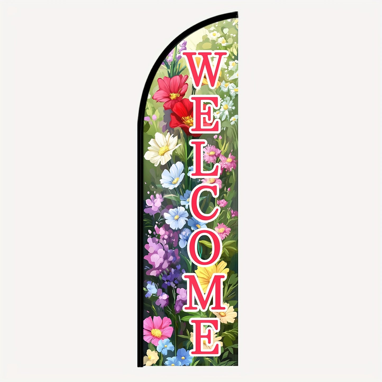 WOANIXY Welcome Feather Flag with Pole, 1.6x6.1ft