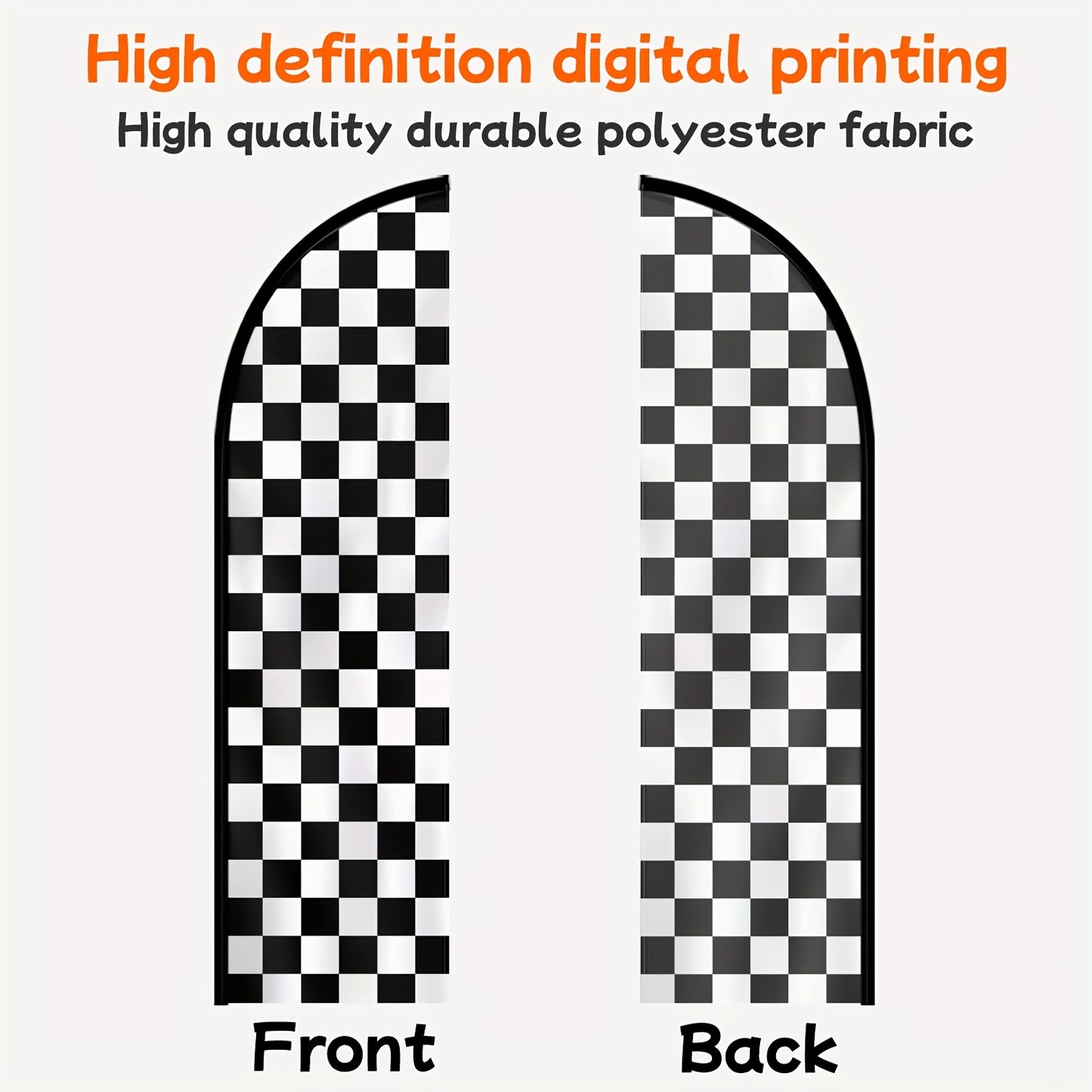 1pc a Black And White Checkered Feather Flag with a Flagpole, Designed for Outdoor Events, Serves As a Racing Banner for End Line Promotions, Car Show Displays, Measuring 72.8 by 50.04 cm, with an Optional Pole