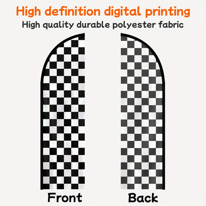 1pc a Black And White Checkered Feather Flag with a Flagpole, Designed for Outdoor Events, Serves As a Racing Banner for End Line Promotions, Car Show Displays, Measuring 72.8 by 50.04 cm, with an Optional Pole