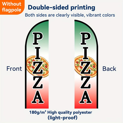 1pc Pizza Feather Flag, Store Signage, Food Advertising Banner, Outdoor Display Sign for Pizza Shops, Flag Size 50x200cm/78.7x19.7Inches, Polyester Fabric, Single/Double-Sided Print, Pole Not Included