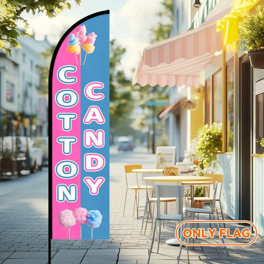 1pc Candy Store Signboard Flag - Dual-Sided Polyester Banner with Colorful Feather Design, Perfect for Promotional Activities & Store Decoration (Flagpole Not Included)