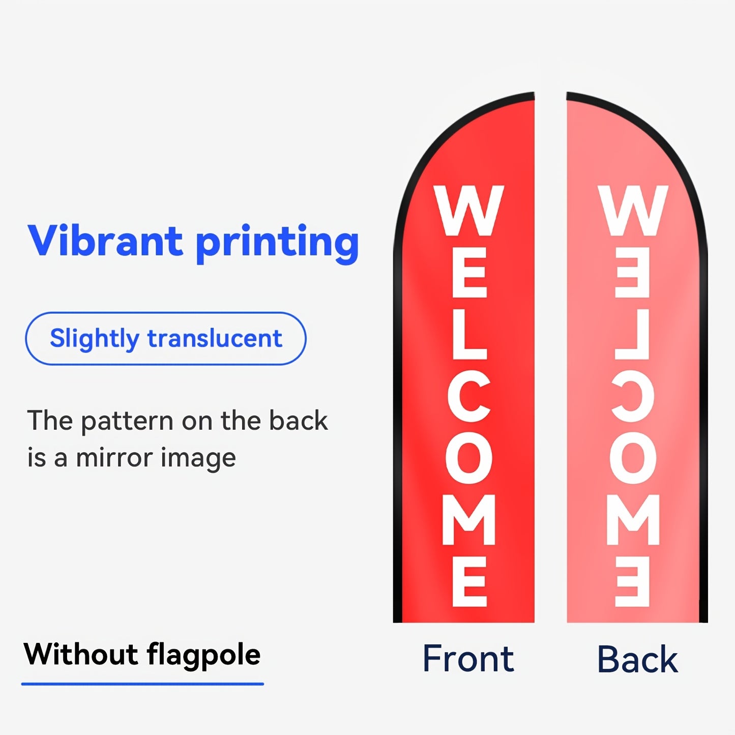 WOANIXY Welcome Feather Flag - 1.6x6.6ft