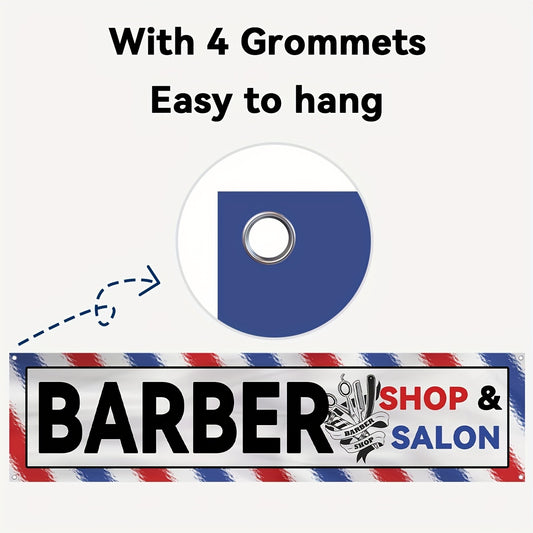 1pc a Banner for a Barber Shop And Salon, Featuring a Sign for Haircuts And Styling, Suitable for Outdoor Advertising. It Measures 50X200Cm (72.8X19.7In) And Is a Large Vertical Banner Designed for Hairdressers Or Hair Care Centers