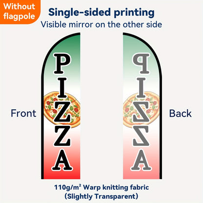 1pc Pizza Feather Flag, Store Signage, Food Advertising Banner, Outdoor Display Sign for Pizza Shops, Flag Size 50x200cm/78.7x19.7Inches, Polyester Fabric, Single/Double-Sided Print, Pole Not Included
