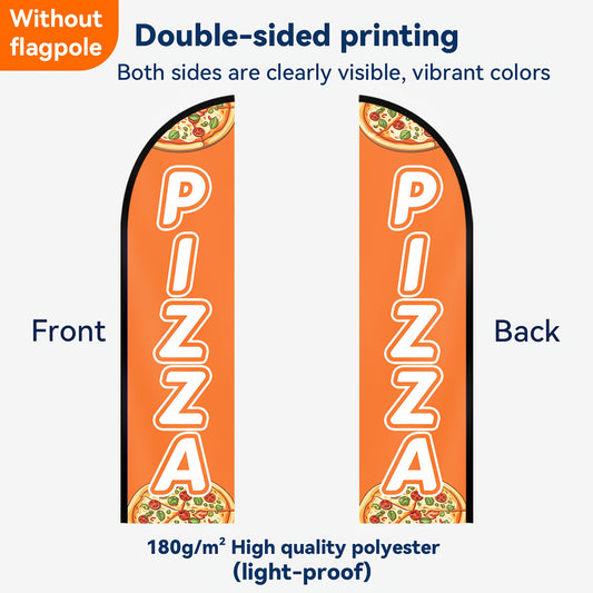 1pc Pizza Feather Flag, Office Store Sign, 50x200cm, Double Single Sided Polyester Banner, Pizza Shop Business Display, Flag Only No Pole