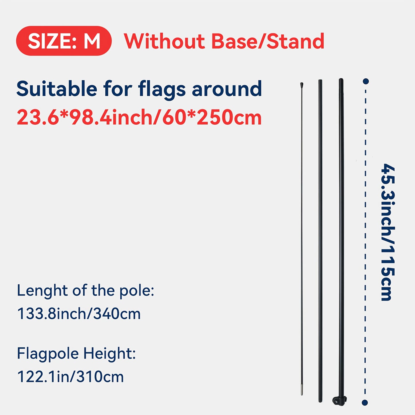 A Set of Feather Flag Poles Made from High-Quality Aluminum, Suitable for Beach Flags And Blade Flags, Available in Multiple Sizes. Flags, Bases, And Ground Stakes Are Not Included. Easy to Install And Very Durable