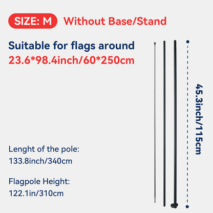 A Set of Feather Flag Poles Made from High-Quality Aluminum, Suitable for Beach Flags And Blade Flags, Available in Multiple Sizes. Flags, Bases, And Ground Stakes Are Not Included. Easy to Install And Very Durable