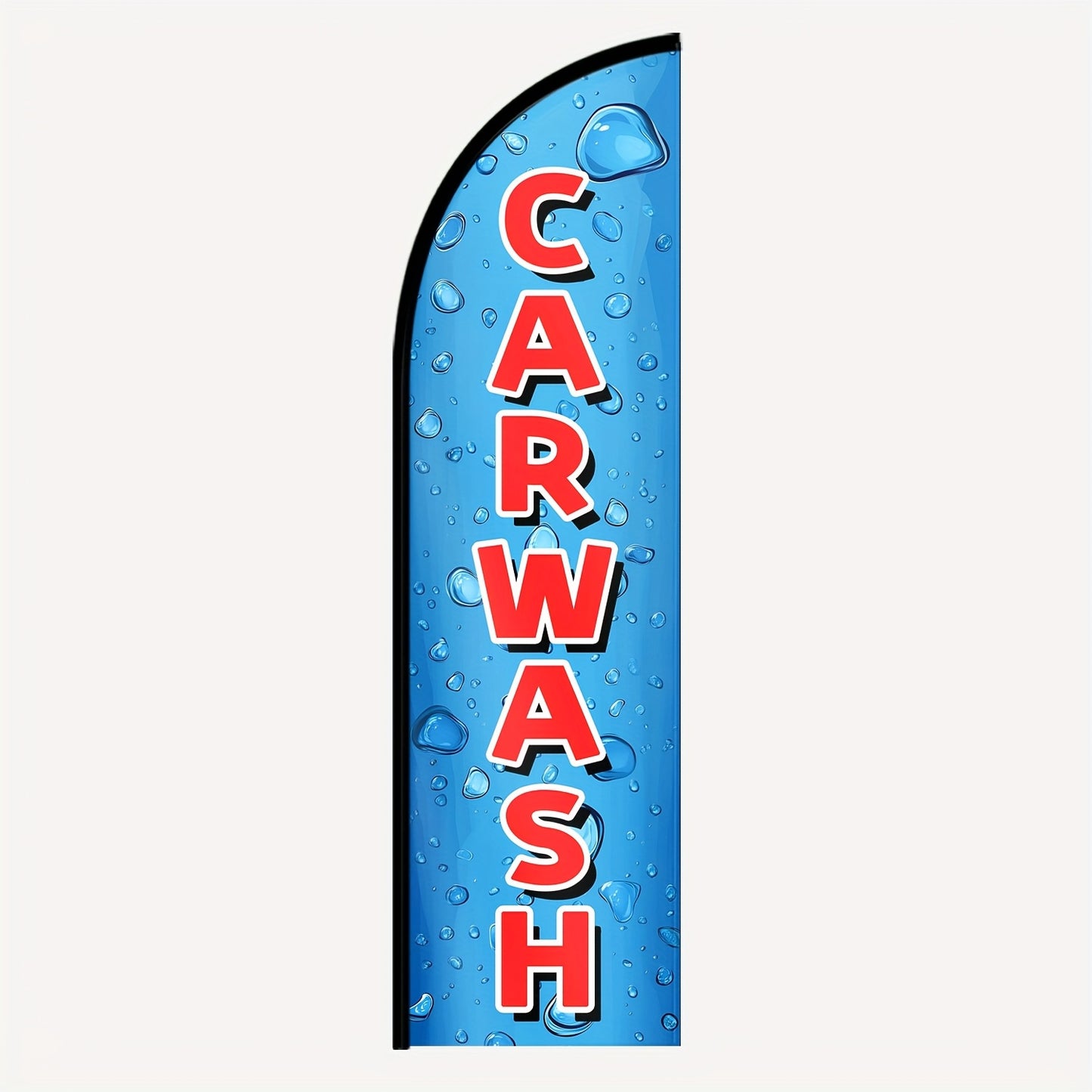 Single Car Wash Feather Flag with Pole, Perfect for Outdoor Advertising, Suitable for Car Wash Businesses, Roadside Promotions, And Attracting Customers. Available As a Complete Pole Kit Or The Flag, Measuring 50X185Cm (72.8X19.7 Inches)