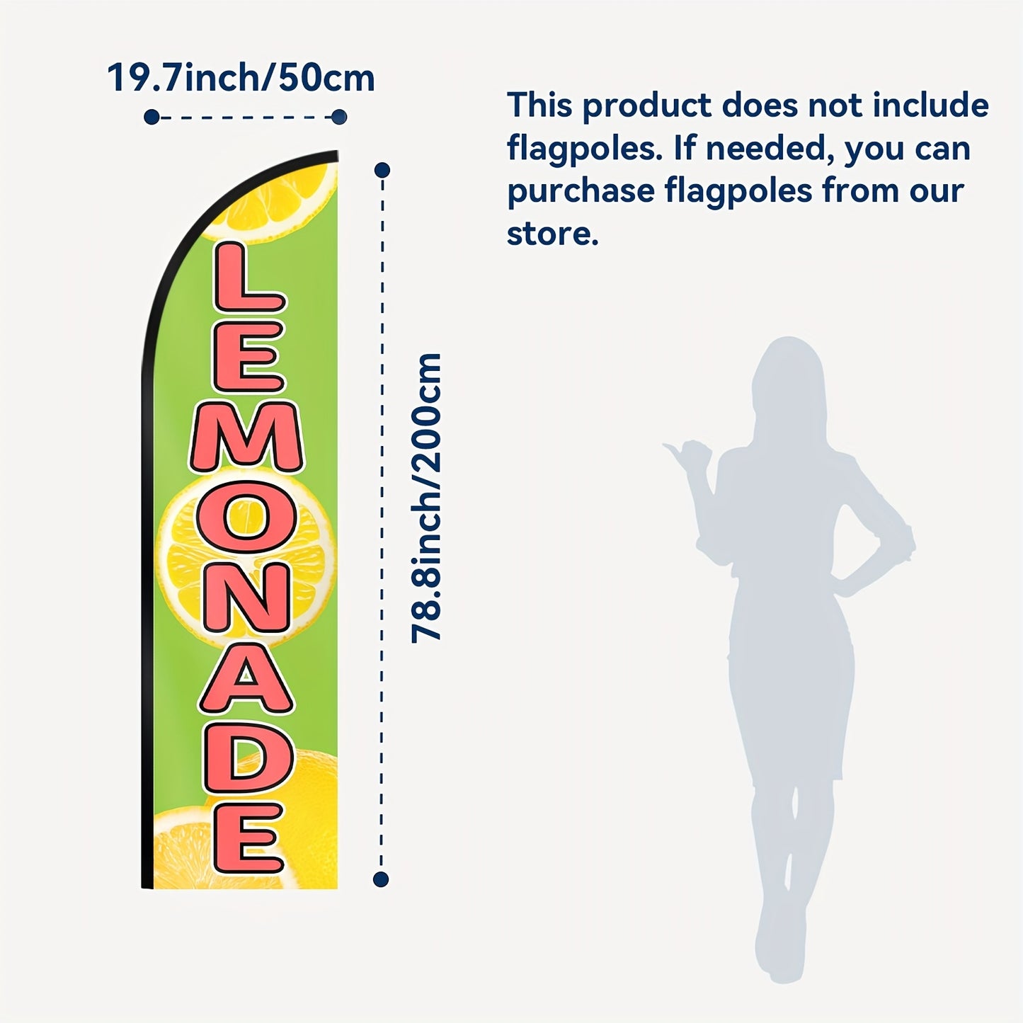 1pc lemon shop flag, lemon shop outdoor flag, shop sign banner advertisement, lemon shop feather flag, suitable for outdoor activity promotion, polyester fabric, only flag, excluding flagpole