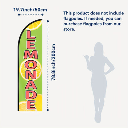 1pc lemon shop flag, lemon shop outdoor flag, shop sign banner advertisement, lemon shop feather flag, suitable for outdoor activity promotion, polyester fabric, only flag, excluding flagpole