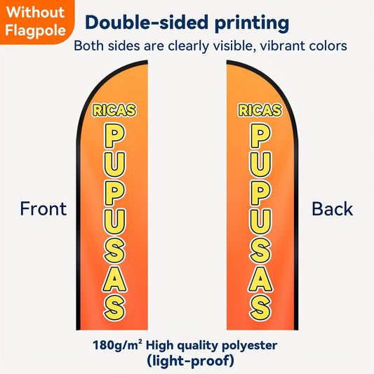 1pc Pupusas flag, Pupusas shop sign decoration, Pupusas feather flag, Pupusas flags, Pupusas banner, double-sided printing, high-quality polyester fabric, flag only, without flagpole