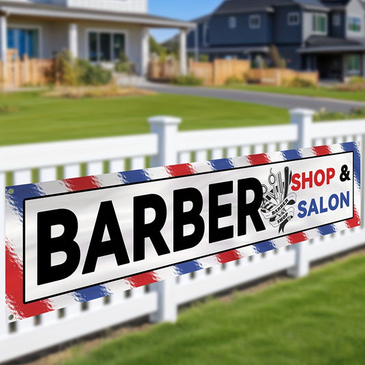 1pc a Banner for a Barber Shop And Salon, Featuring a Sign for Haircuts And Styling, Suitable for Outdoor Advertising. It Measures 50X200Cm (72.8X19.7In) And Is a Large Vertical Banner Designed for Hairdressers Or Hair Care Centers