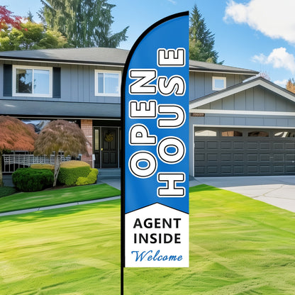 1pc OPEN HOUSE Flag, OPEN HOUSE Signature Banner, OPEN HOUSE Feather Flag, Commercial Entrance Advertisement, Easy to Carry and Install, High-quality