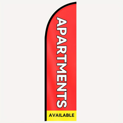 1 Unit of Apartments Available Feather Flag, Outdoor Banner, Shop Sign Flag for Commercial Advertising Promotions, 48.77X201.17cm, Made of Polyester, Fade-Resistant, Weatherproof. Flag Only (Flagpole Not Included)