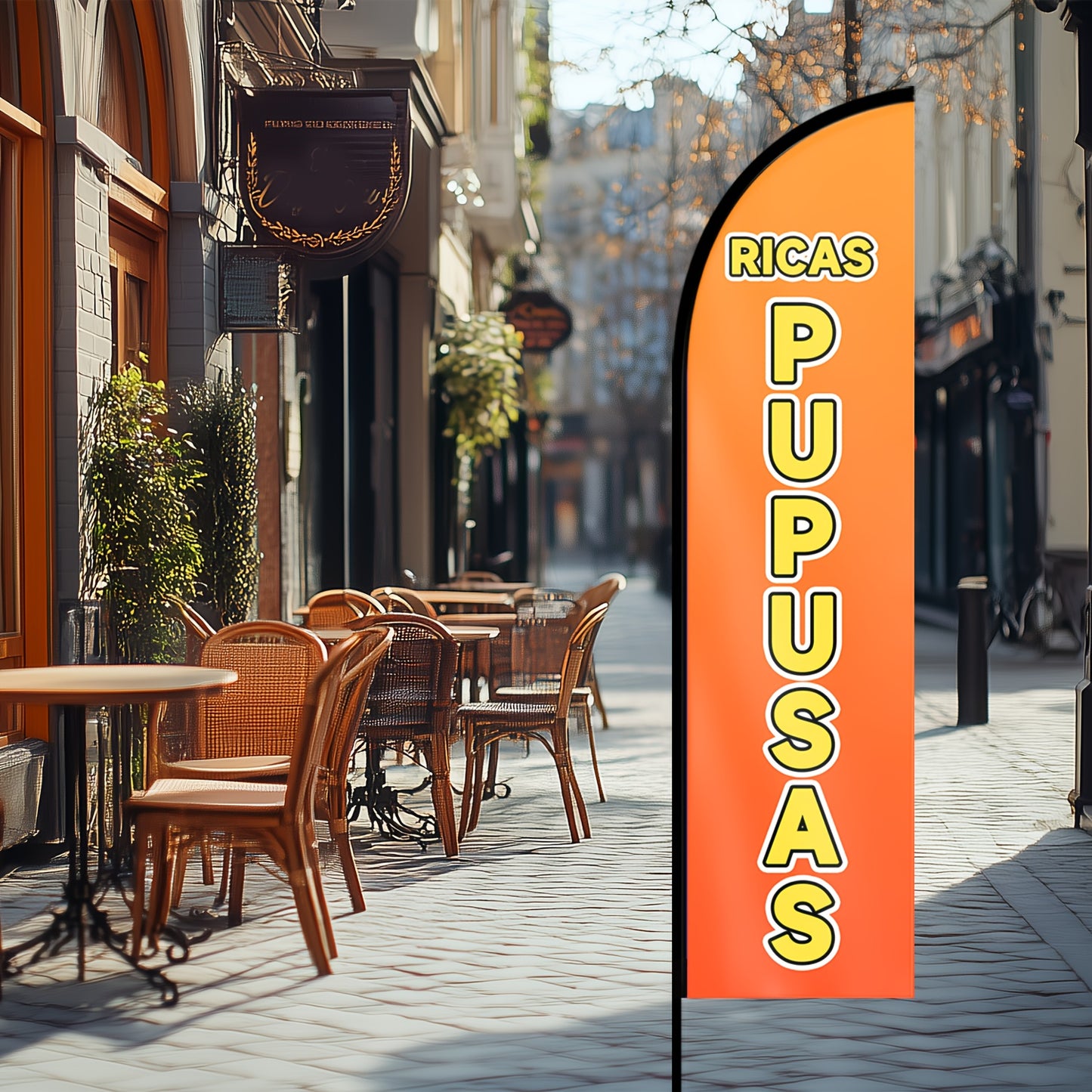1pc Pupusas flag, Pupusas shop sign decoration, Pupusas feather flag, Pupusas flags, Pupusas banner, double-sided printing, high-quality polyester fabric, flag only, without flagpole