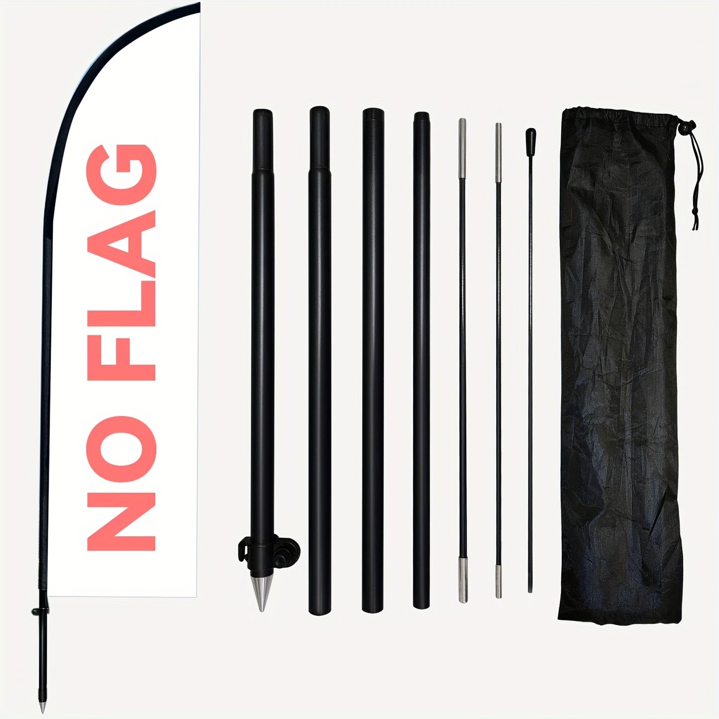 1pc Feather Flag Kit, Advertising Flag Pole, Outdoor Flag Stand, Aluminum Material, Durable And Lightweight, Suitable for Flags Around 1.6x6.6ft/1.6x6.1ft (No Flag)