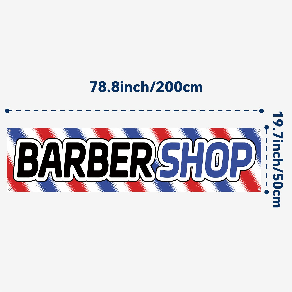 1pc of Barber Shop Advertising Banner, Hair Salon Store Promotional Banner, Outdoor Beauty Shop Signage Flag, 184.91x50.04 cm, Suitable for Opening Promotions, Store Displays, Eye-catching Advertising Banner, Durable Polyester Fabric, Comes with 4