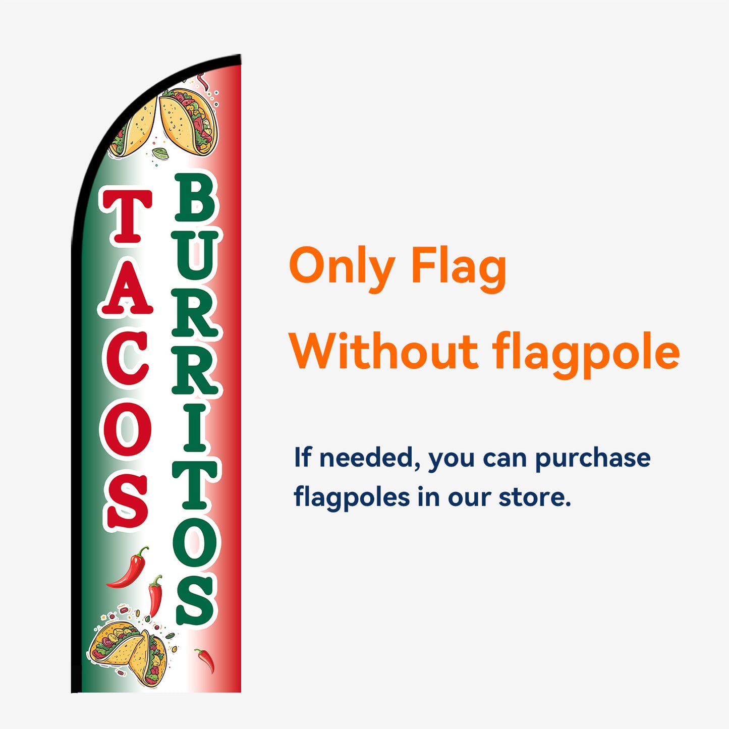 TACOS BURRITOS Feather Flag