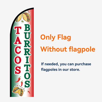 TACOS BURRITOS Feather Flag