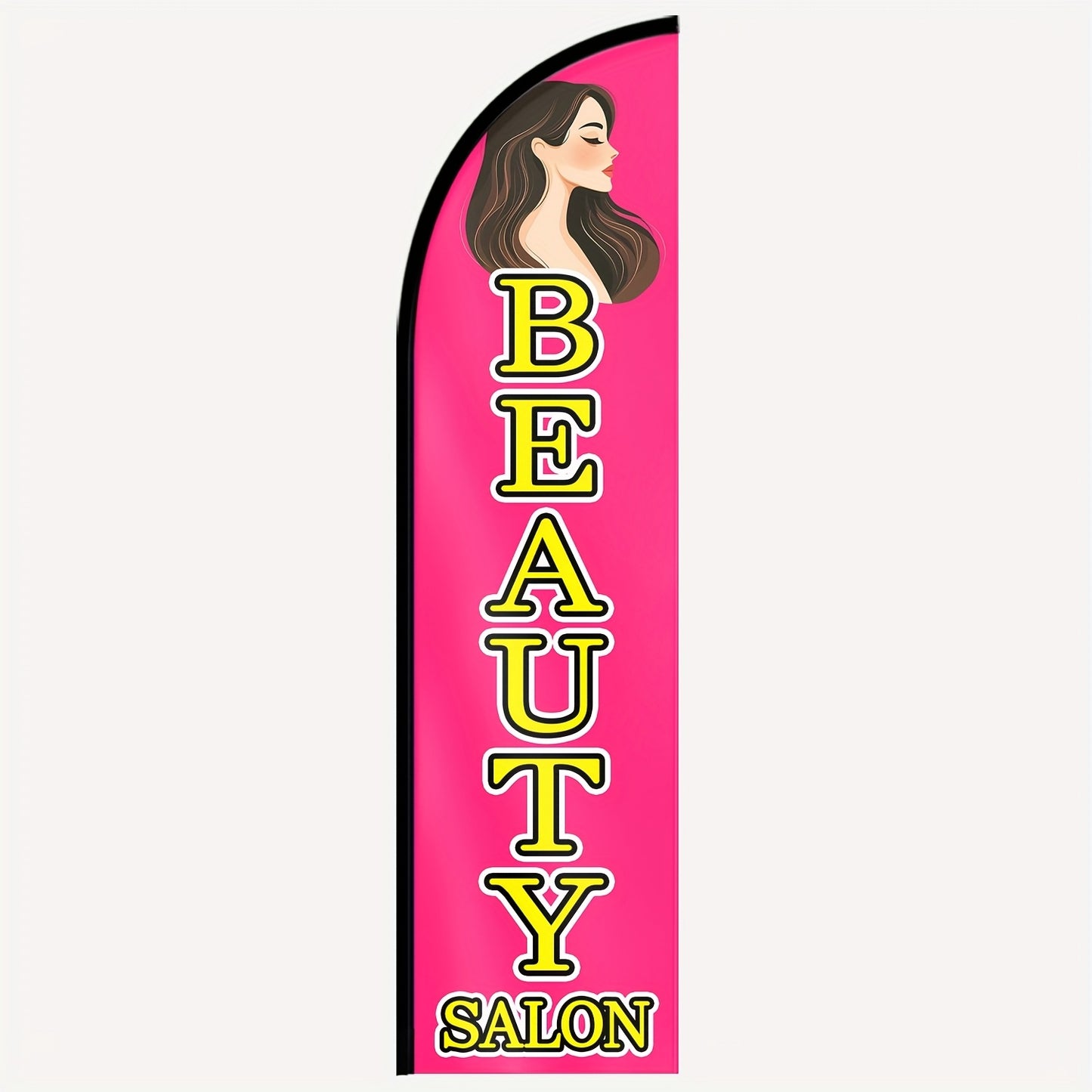WOANIXY Beauty Salon Advertising Feather Flag, 1.6x6.6ft