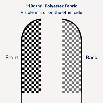 1pc Chic Black & White Checkered Feather Flag - Durable Polyester Outdoor Banner for Advertising & Decoration, Pole-Mounted Design (Flag Only)