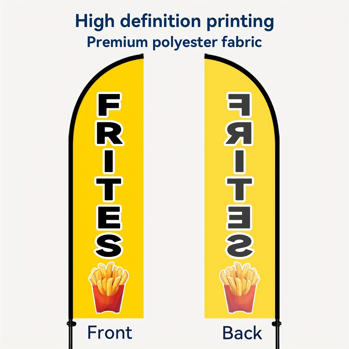 WOANIXY Fries Restaurant Flag, 1.6x6.1ft