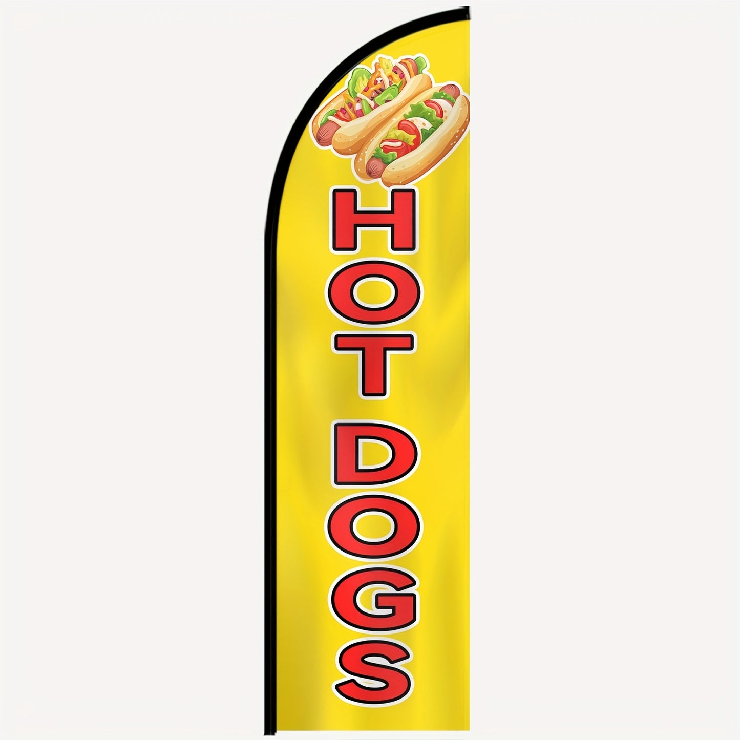 1pc Hot Dog Shop Feather Flag with Flagpole, Banner 50x185cm, Premium Polyester Outdoor Sign, Food Truck Business Display, Fast Food Marketing Banner, 72.8x19.7 inches, Weather Resistant