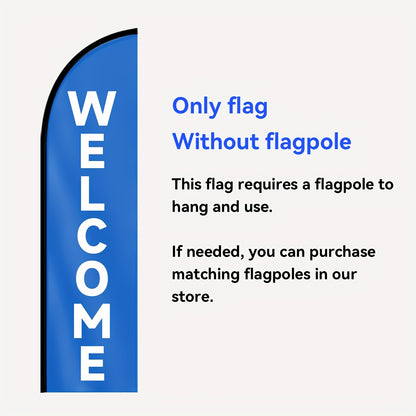 WOANIXY Welcome Feather Flag - 1.6x6.6ft