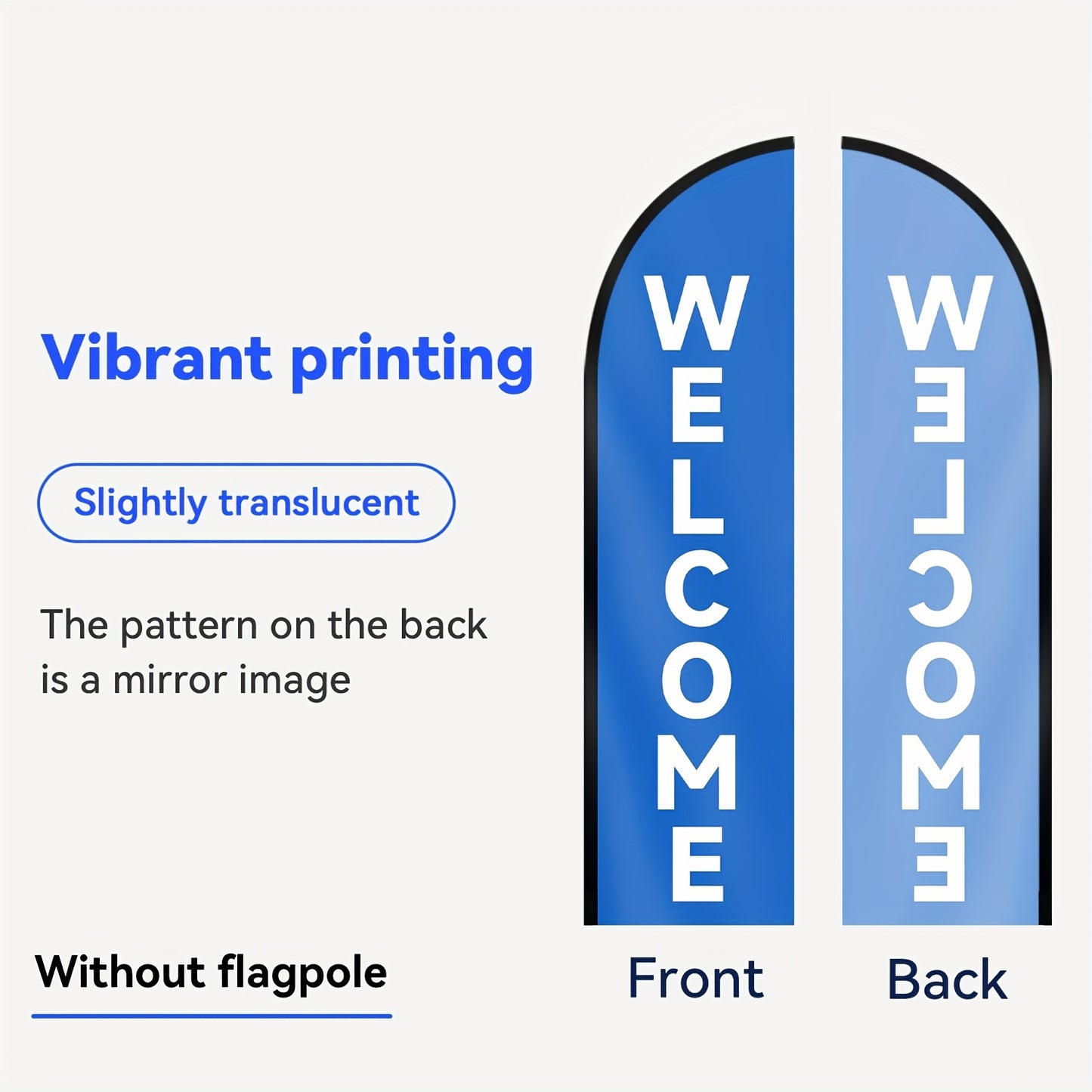 WOANIXY Welcome Feather Flag - 1.6x6.6ft