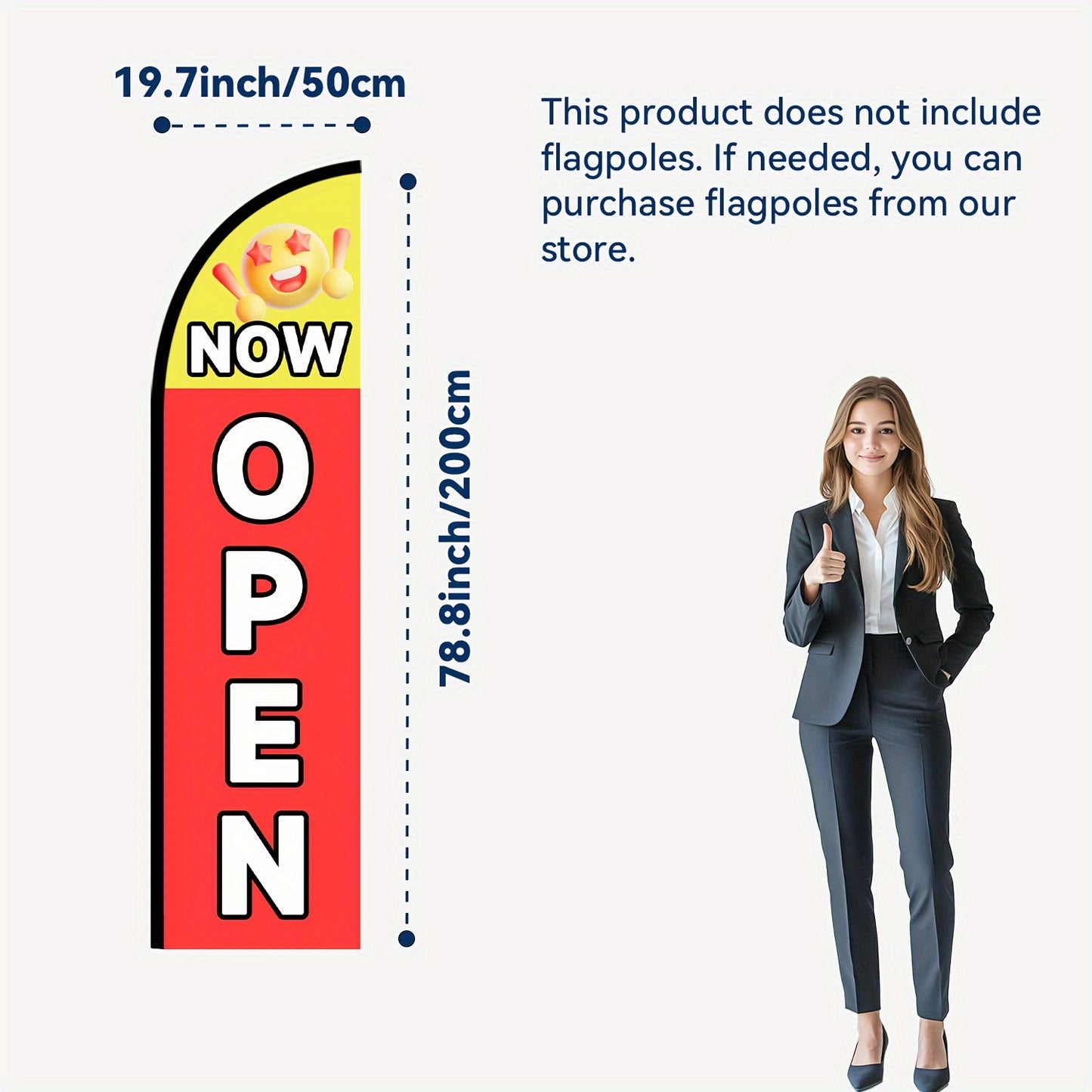 1pc Now Open Feather Flag, Grand Opening Banner, Business Reopening Sign, Storefront Advertising Flag, Welcome Customers Flag, Double/Single Sided Print, Polyester Material, Flag Only, No Pole